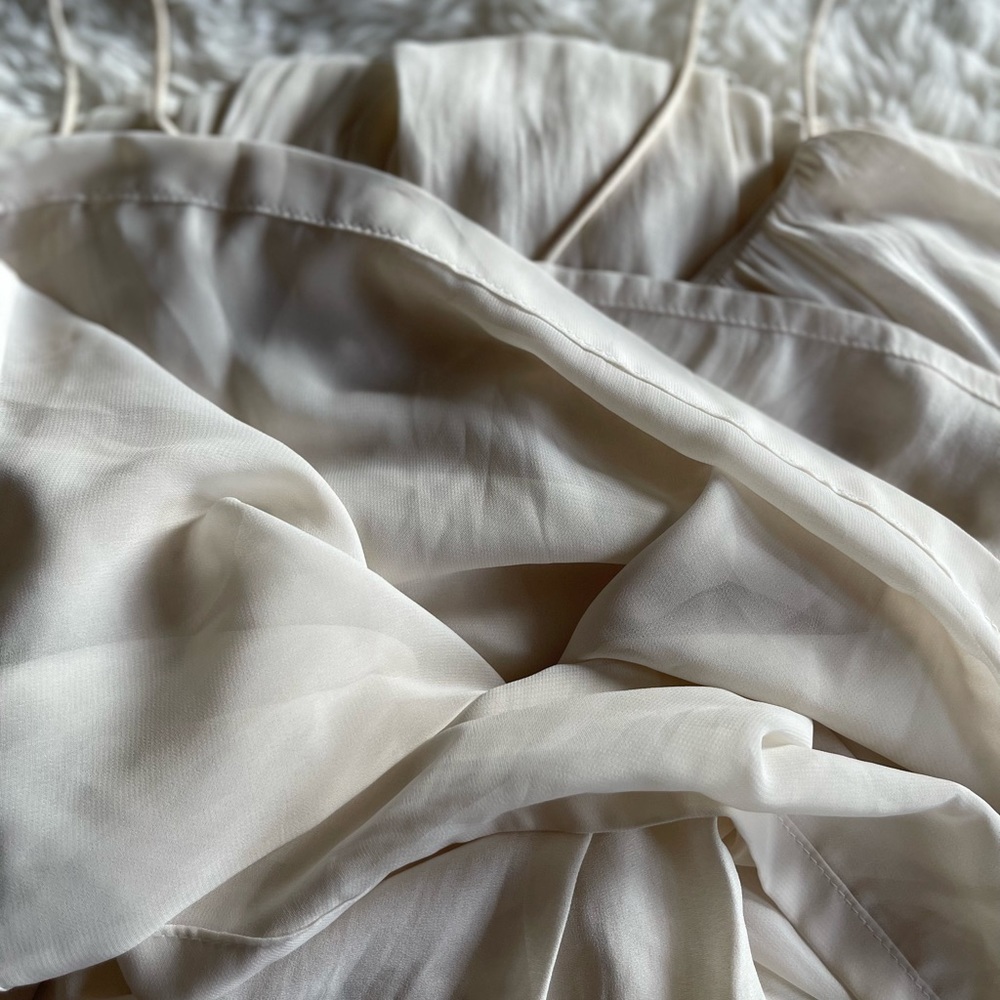Zara Floaty Cream Cross Strap Dress - Picture 5 of 10